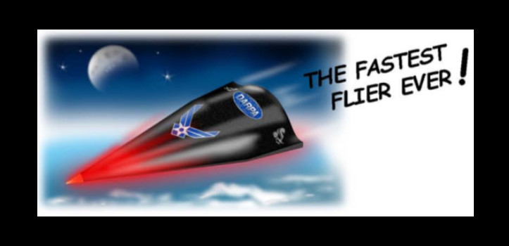Color Photo of DARPA HTV-2 in flight