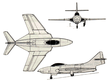 three views of the Grumman Cougar