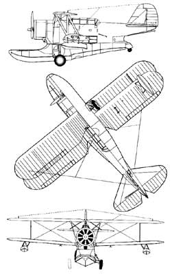 grumman jf duck three 3 view