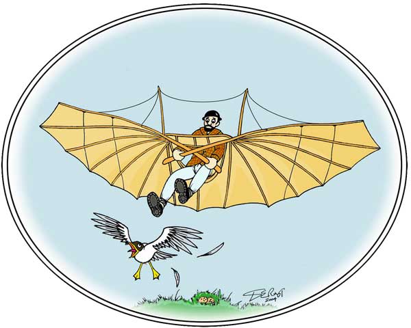 Otto Lilienthal Glider artwork by Derek Roberts