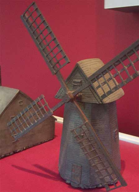 brown model of Nantucket Island's one & only windmill old mill fiddlersgreen fiddlersgreen.net