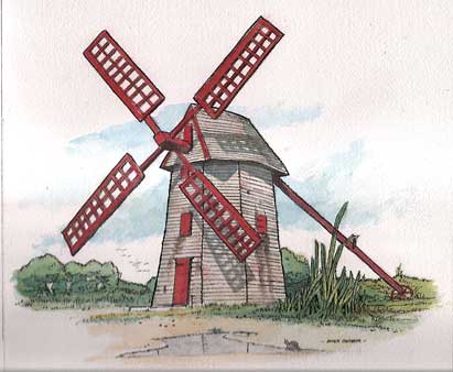 Nantucket Windmill-watercolor