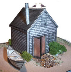 fishing shack card model