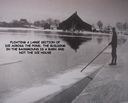 ice moving down the pond